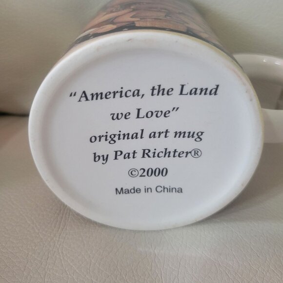 Vintage Teddy Bear Coffee Mug  by Pat Richter America We Love  Original Art Mug - Picture 7 of 11